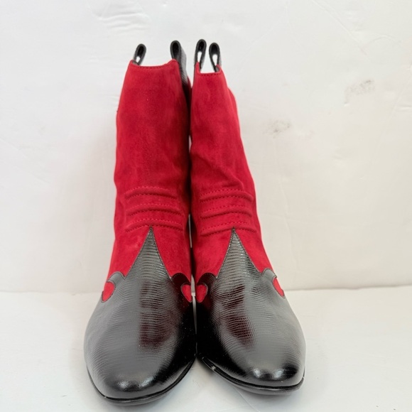 Giuseppe Zanotti Mascolina 30 Tubo Red Suede Black Leather cowboy Boots EU 40 - Picture 2 of 9